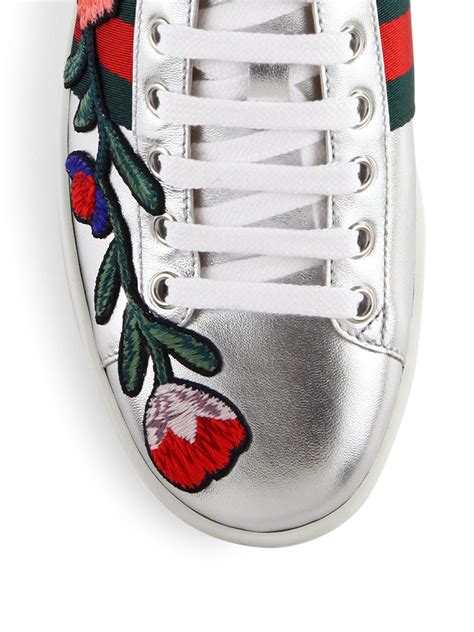 gucci floral high top sneakers|Gucci embroidered ace sneakers.